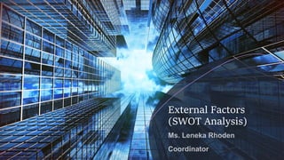 External Factors
(SWOT Analysis)
 