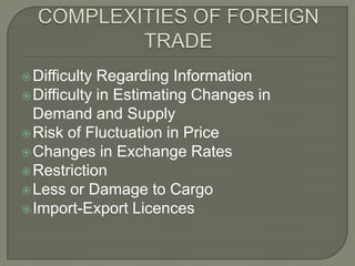 Export Difficulty External (foreign) trade | PPTX