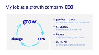 My job as a growth company CEO