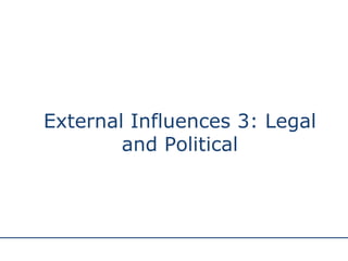 External Influences 3: Legal and Political 