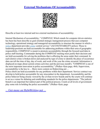 External Mechanisms Of Accountaability | PDF