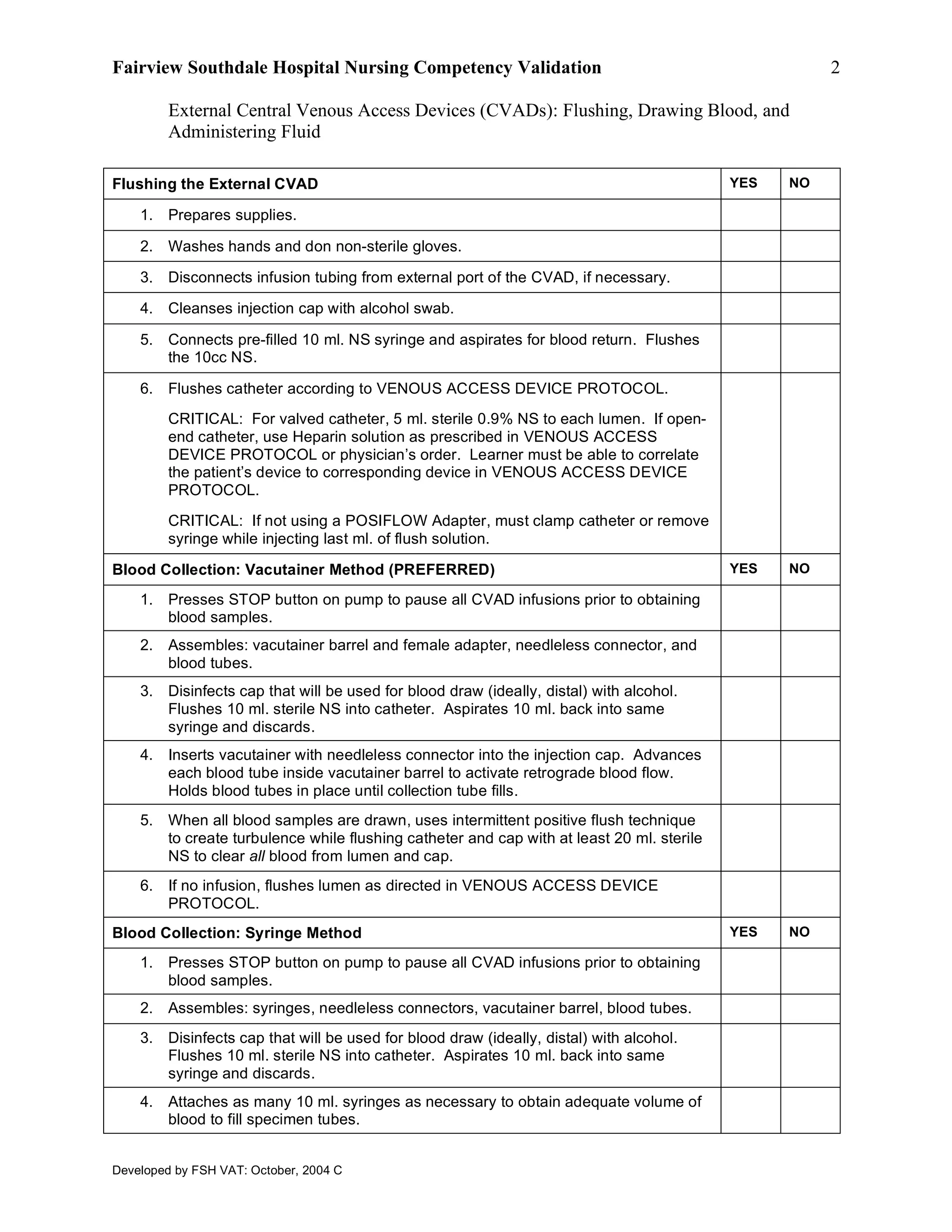 Port Flushing Checklist.pdf External Port Competency | PDF