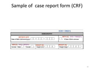 Sample of case report form (CRF)
19
 