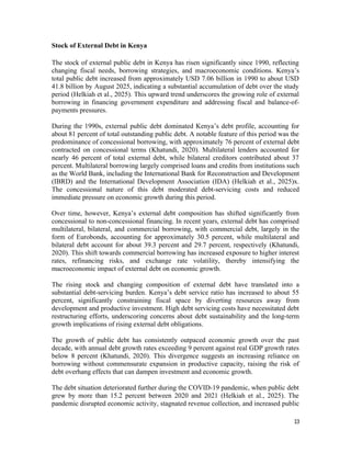 Determinants of External Public Debt in Kenya: Economic Growth and ...
