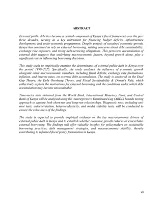 Determinants of External Public Debt in Kenya: Economic Growth and ...
