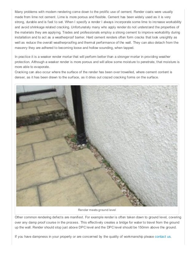 External Rendering Amp Dampness In Buildings Rma Surveyors Newbu - 3