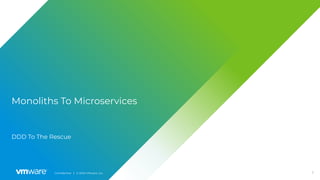 3Conﬁdential │ © 2020 VMware, Inc.
Monoliths To Microservices
DDD To The Rescue
 