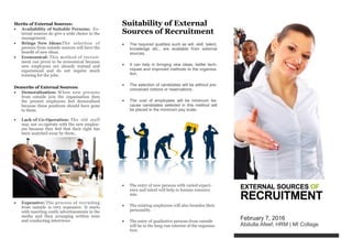 External sources of recruitment p1 | PDF