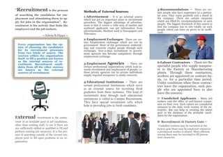 External sources of recruitment p1 | PDF