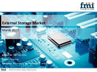 External Storage Market
March 2017
©2015 Future Market Insights, All Rights Reserved
Report Id : REP-GB-2935
Status : Ongoing
Category : Electronics, Semiconductors, and ICT
 