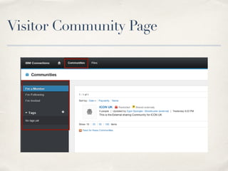 Visitor Community Page 
 