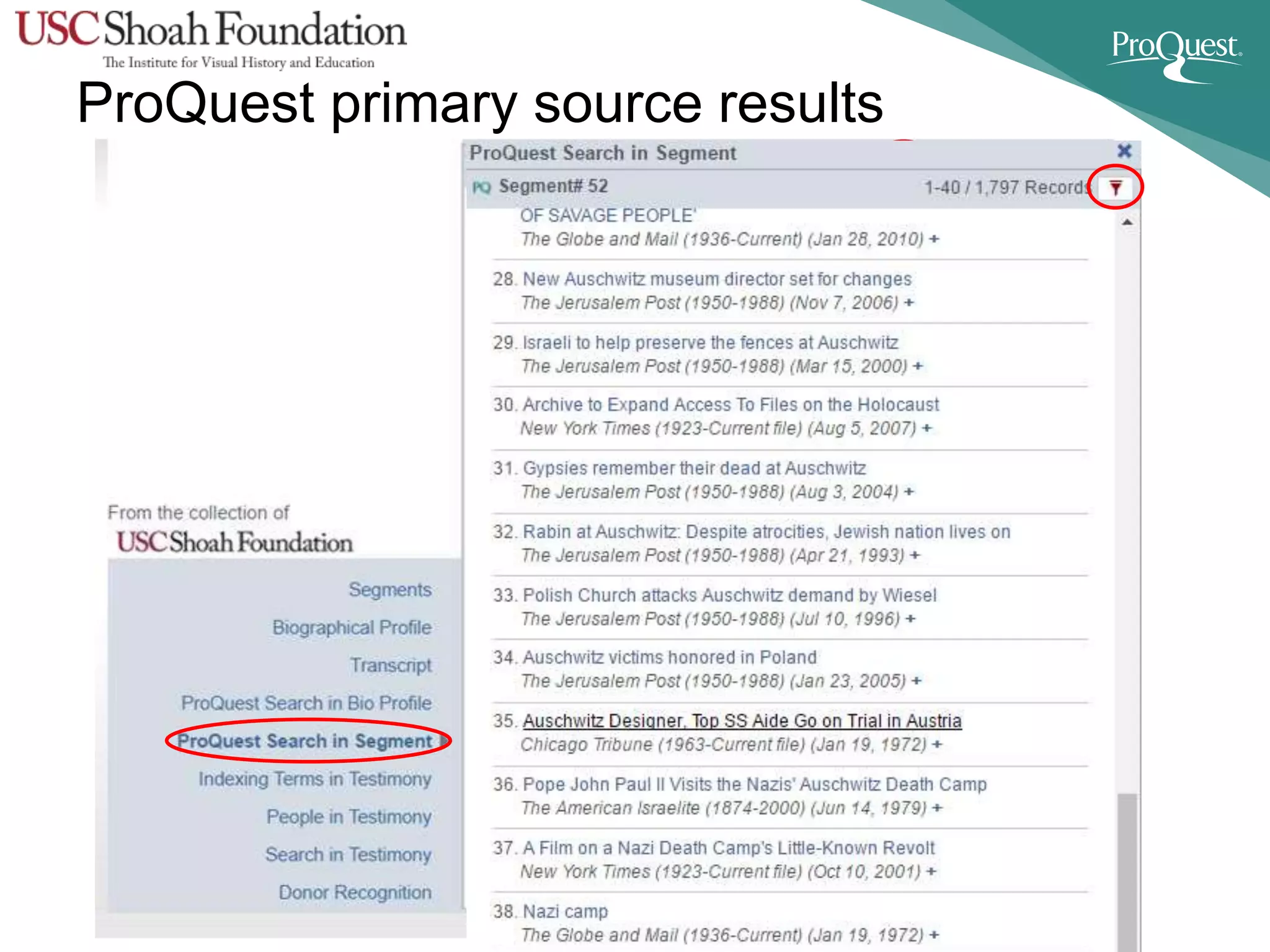 ProQuest primary source results
 