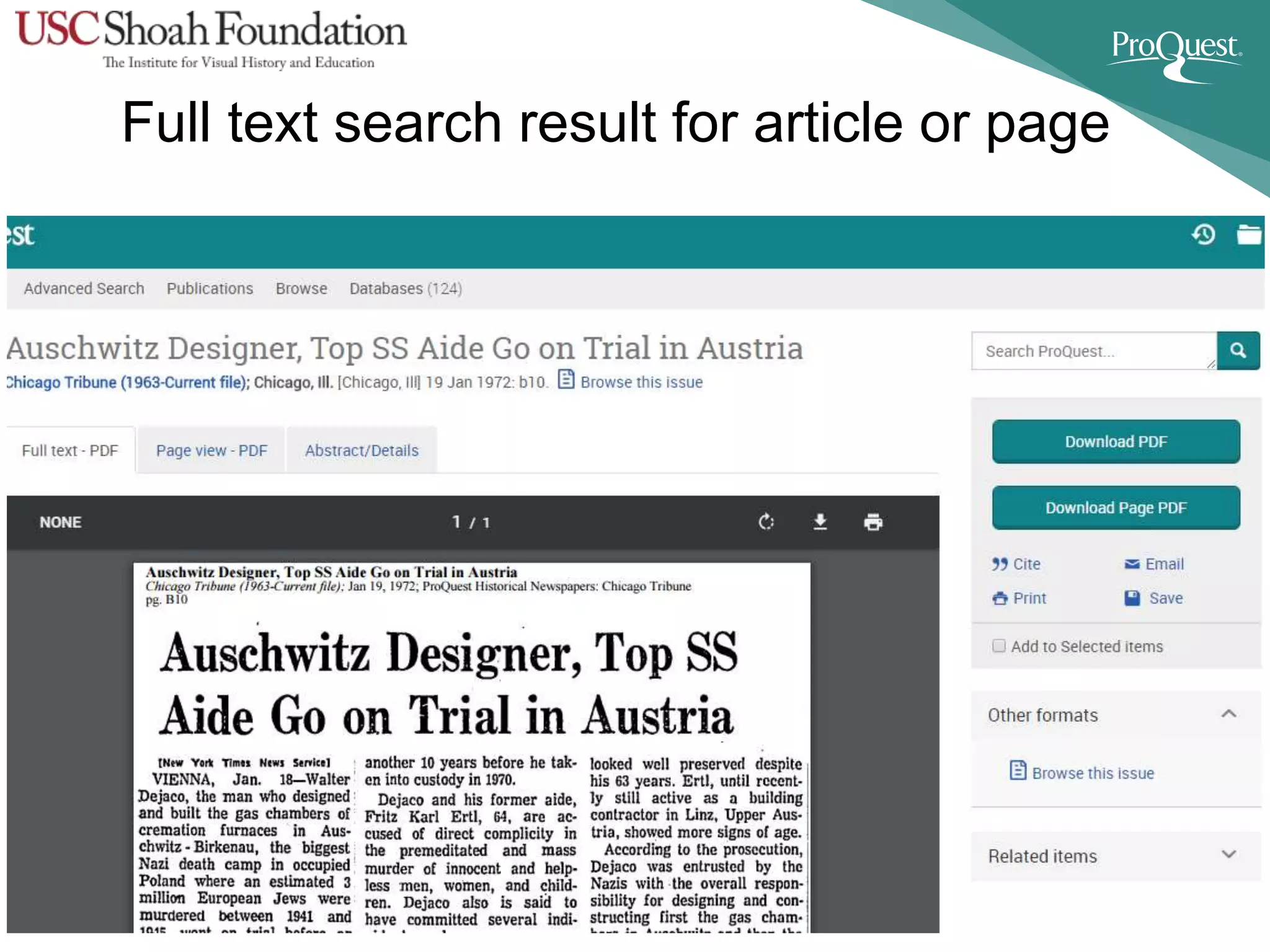 Full text search result for article or page
 