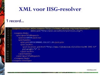 © Rolf Blijleven 2016
XML voor IISG-resolver
1 record...
 