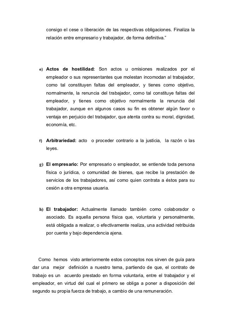 Extinción del Contrato de Trabajo