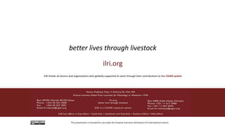 The role of livestock in developing countries: Misperceptions, facts and consequences