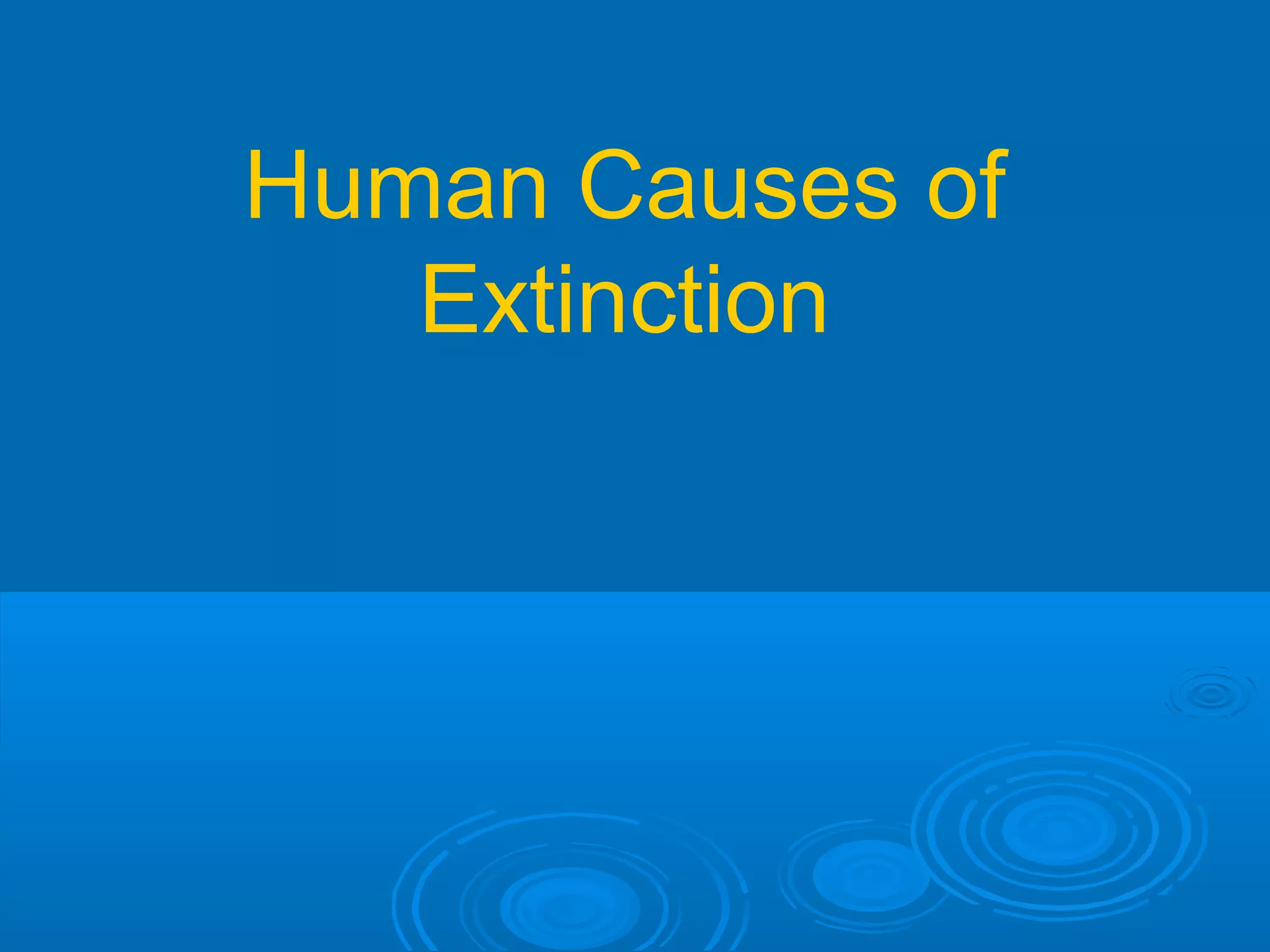 Human Causes of
Extinction
 