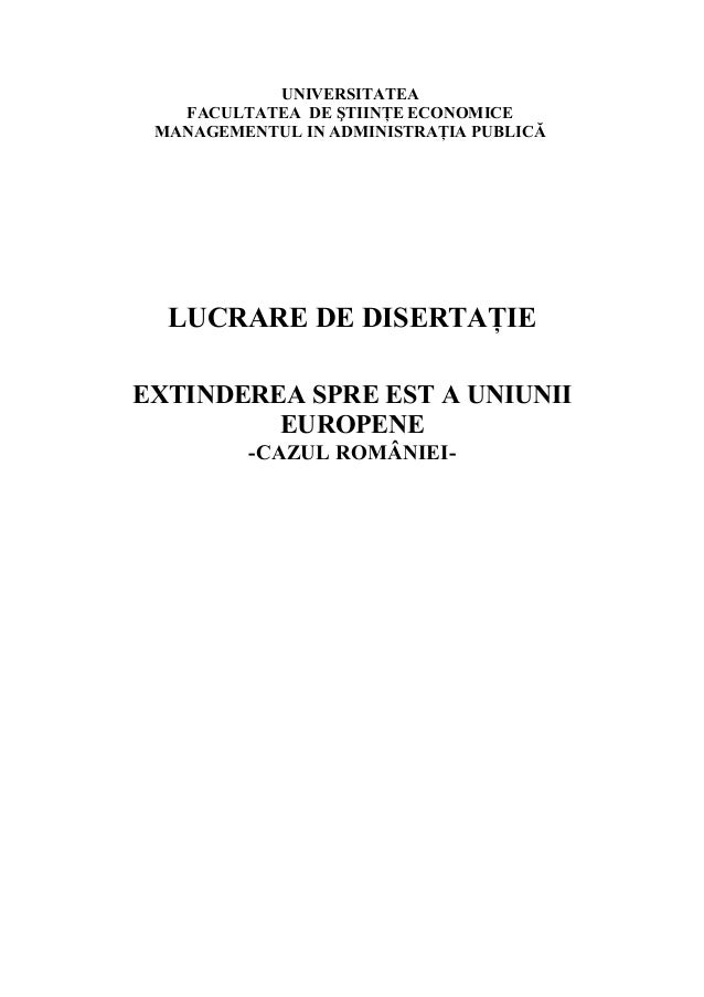Extinderea Spre Est A Uniunii Europene Cazul Romaniei
