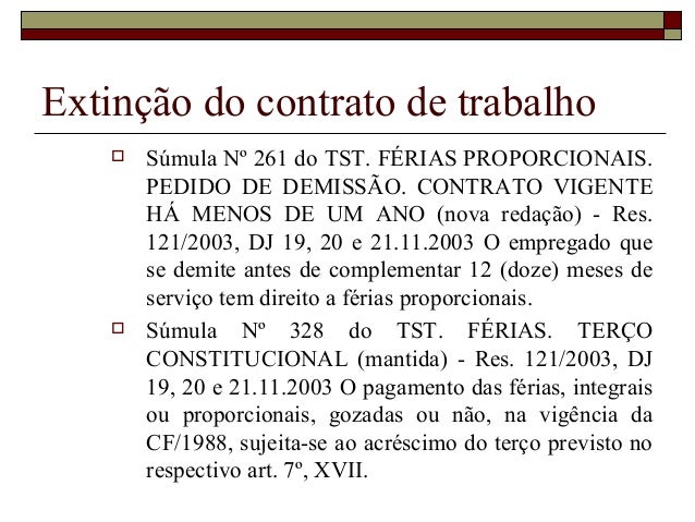 Extinção do contrato de trabalho