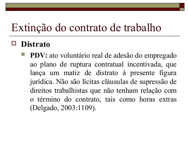 Extinção do contrato de trabalho