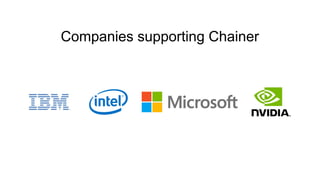 Companies supporting Chainer
 