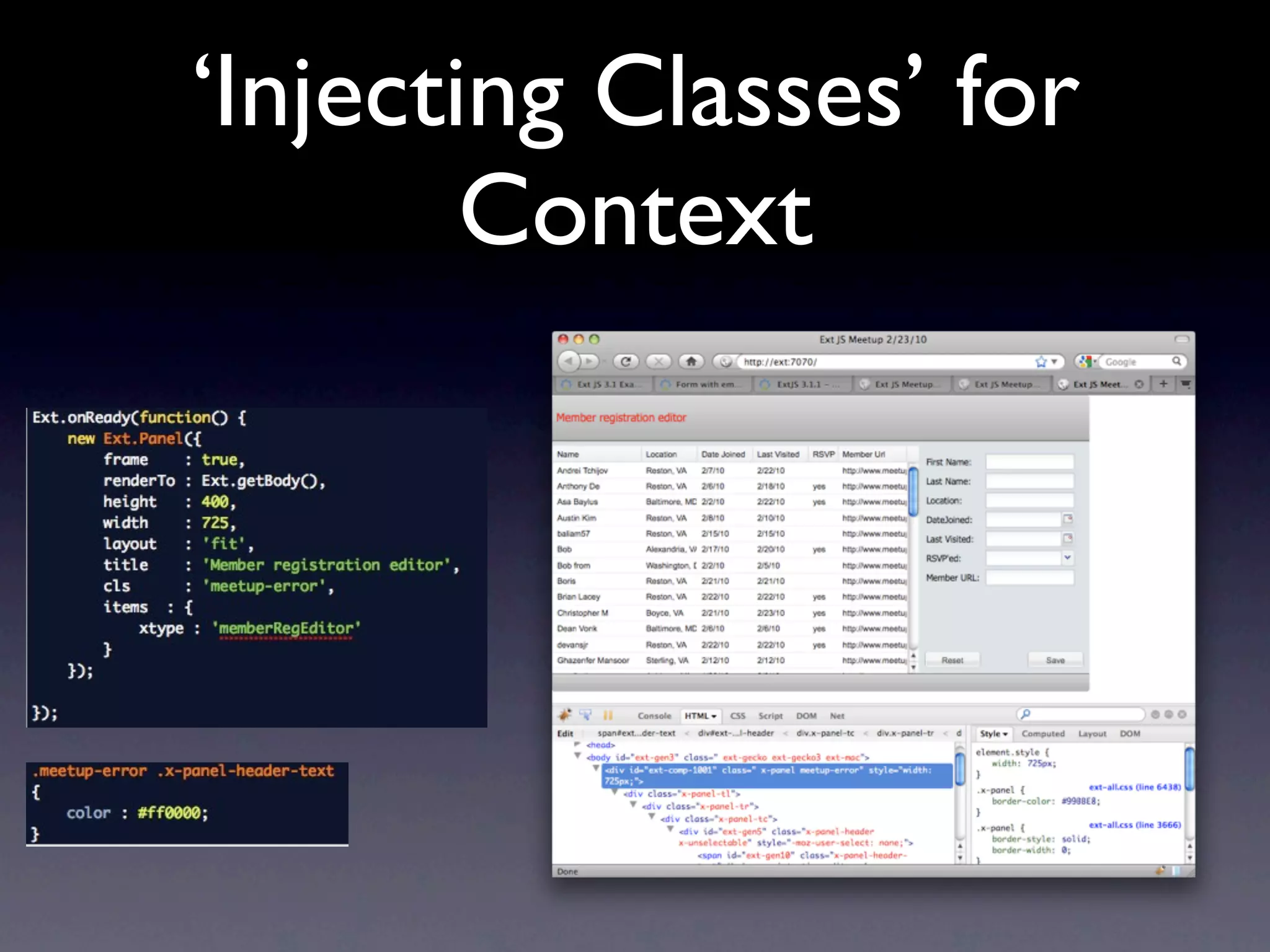 ‘Injecting Classes’ for
Context