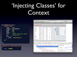 ‘Injecting Classes’ for
        Context
 