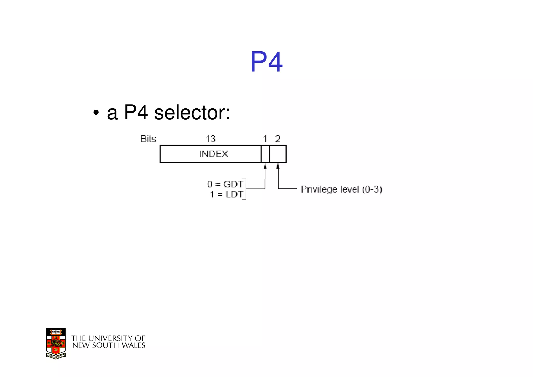 P4
• a P4 selector:
 