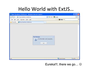 Hello World with ExtJS… Eureka!!!, there we go…   