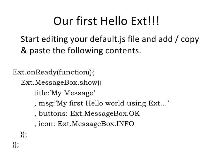 introduction to extjs ext format