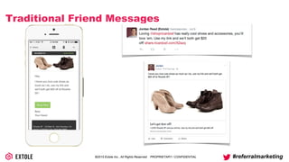 ©2014 Extole Inc., All Rights Reserved. PROPRIETARY / CONFIDENTIAL #referralmarketing
Traditional Friend Messages
 