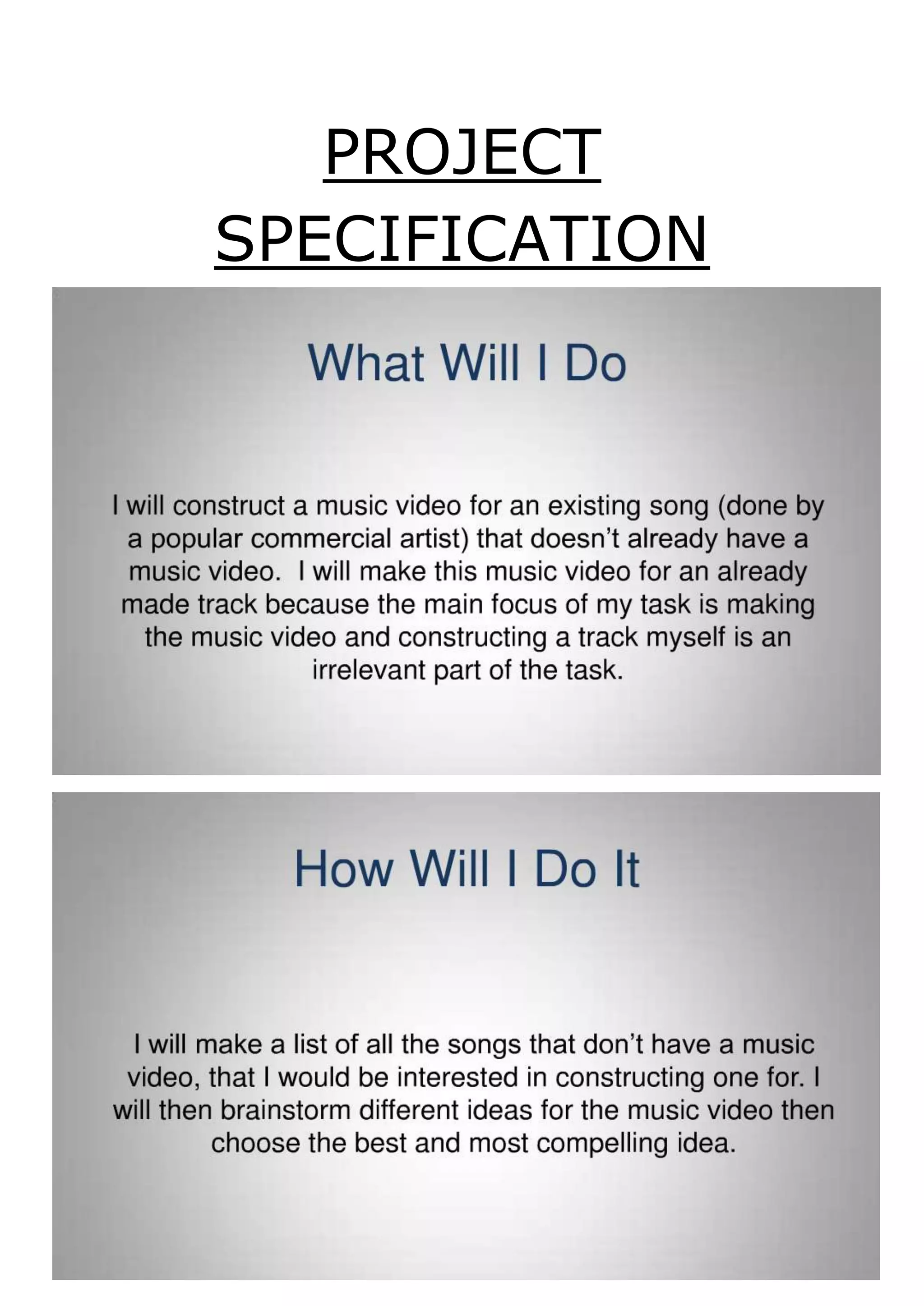 PROJECT
SPECIFICATION
 