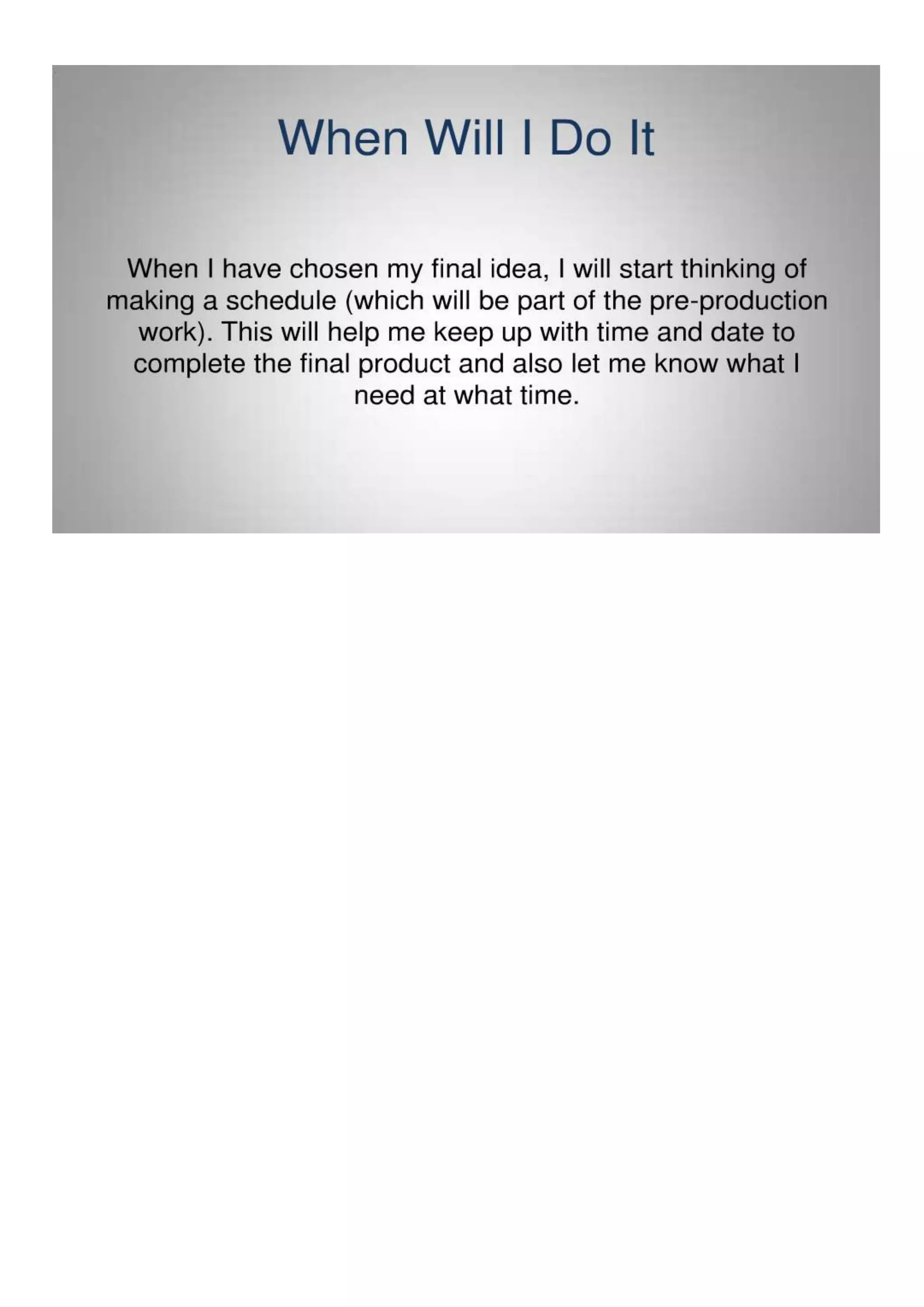 Extended Project: Management 