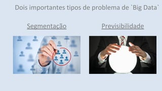Dois importantes tipos de problema de `Big Data`
Segmentação Previsibilidade
 