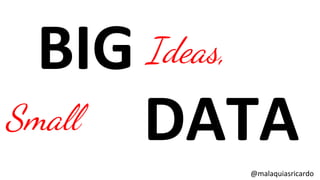 BIG
DATA
@malaquiasricardo
Ideas,
Small
 