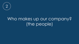 Who makes up our company?
(the people)
2
 