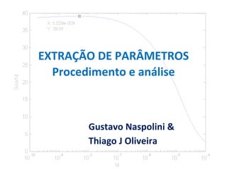 EXTRAÇÃO DE PARÂMETROS Procedimento e análise Gustavo Naspolini & Thiago J Oliveira 