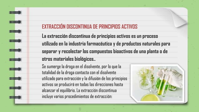 EXTRACCION DE PRINCIPIOS ACTIVOS DE PLANTAS.pptx | Geography | Science