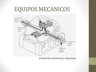 EQUIPOS MECANICOS




       EXTRACTOR CENTRIFUGO POBLENIAK
 