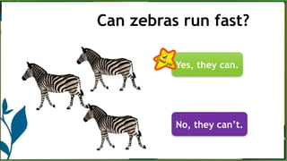 Learning Animal Abilities Using 'Can' and 'Can't' Sentence Patterns | PPTX