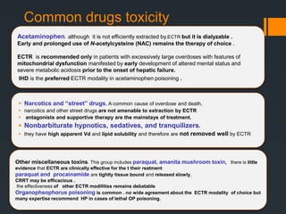 Extracorporeal drugs overdose &toxin removal in icu | PPTX