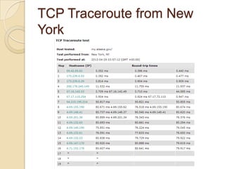 TCP Traceroute from New
York
 