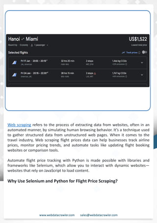Extract Airlines And Flight Ticket Pricing Data Selenium Python Pdf