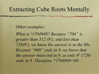 Extracting Cube Roots Mentally | PPT