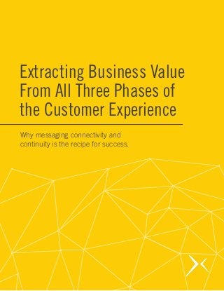 Extracting Business Value
From All Three Phases of
the Customer Experience
Why messaging connectivity and
continuity is the recipe for success.
 