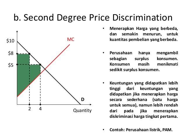 2nd degree price discrimination Khan and jain focused on the patterns and impact of second- and third-degree price discrimination, which are far more common in most. 2nd degree price discrimination Khan and jain focused on the patterns and impact of second- and third-degree price discrimination, which are far more common in most.