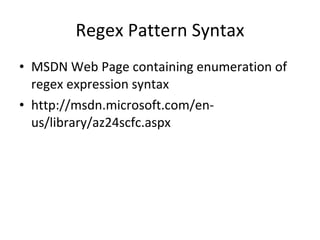 Extracting data from text documents using the regex | PPT