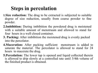 Percolation Powder extraction.pptxajshiqvisqie3iceijc098ehf028hf | PPTX