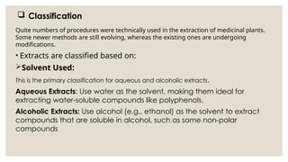 comprehensive overview of the pharmaceutical extraction of medicinal ...