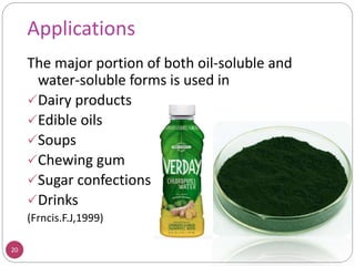 Extraction and application of natural food colorants | PPTX